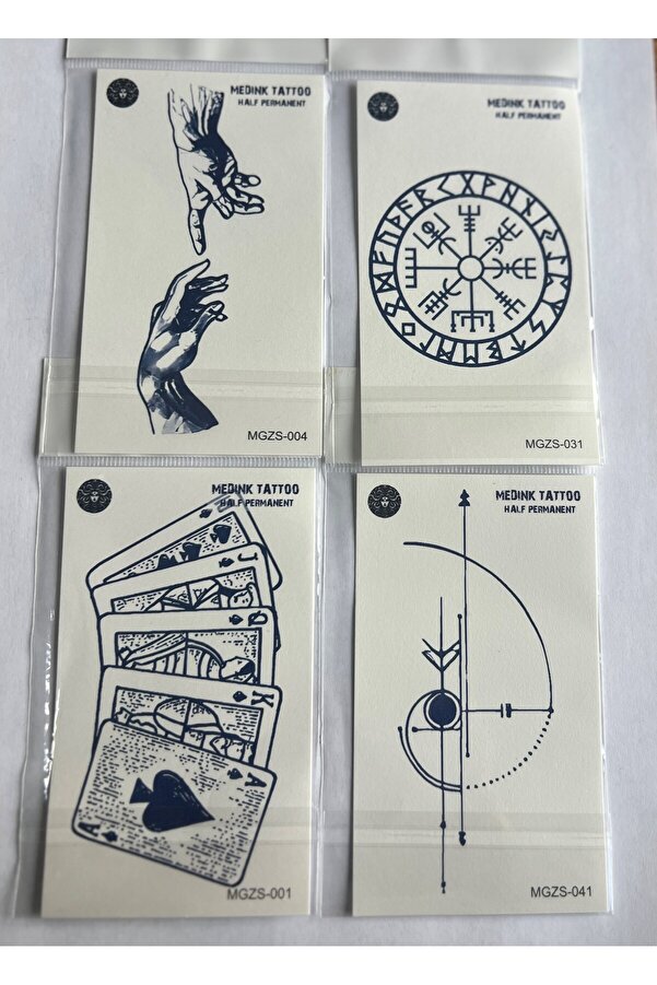 Ai̇rbrush Tattoo Şans 4 Adet Mi̇ni̇mal 11X8 Cm 3 Hafta Kalıcı Yarı Kalıcı Geçi̇ci̇ Dövme