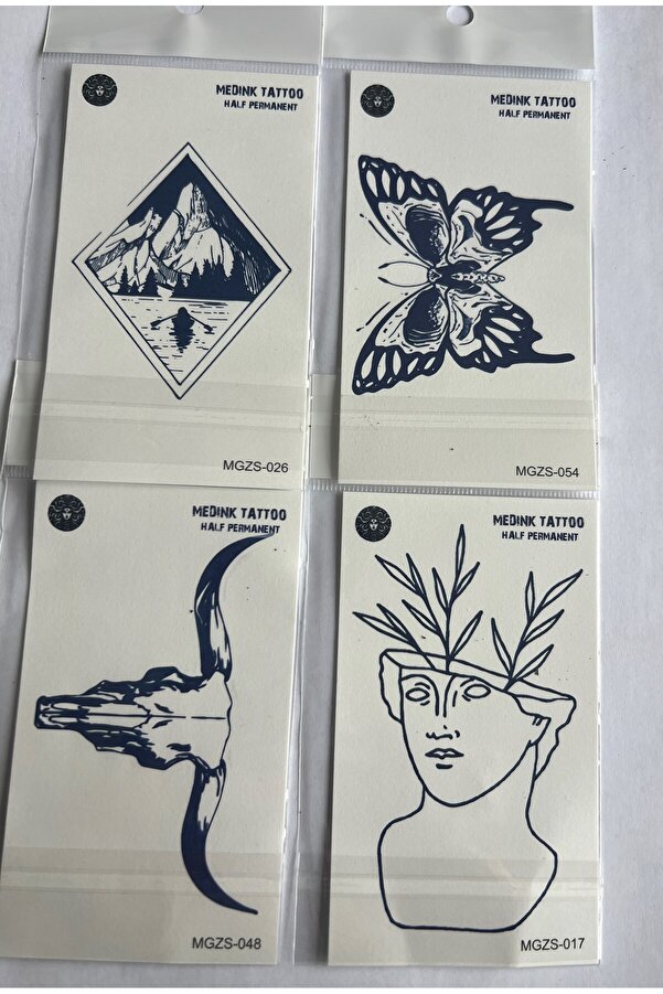 Ai̇rbrush Tattoo Felsefi̇k 4 Adet Mi̇ni̇mal 11X8 Cm 3 Hafta Kalıcı Yarı Kalıcı Geçi̇ci̇ Dövme