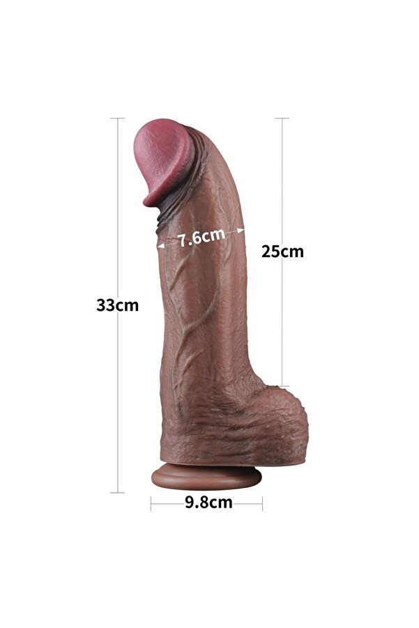 Meyrabest Güçlü Vantuz Sayesi̇nde Sabi̇tlenebi̇li̇r Esnek Ve Bükülebi̇li̇r 33 Cm Kalın Damarlı Kemerli̇ Peni̇s