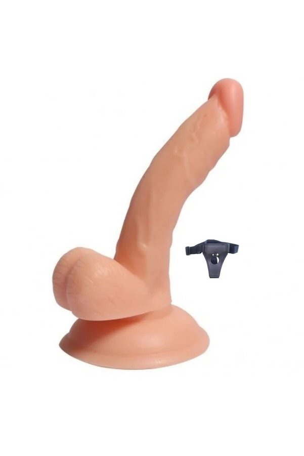 MeyraBest Expert 13cm Eğik Tasarım 13cm Anal ve Vajinal Belden Bağlamalı Strapon Dildo