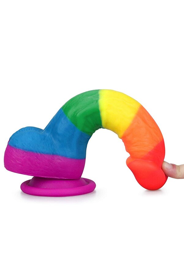 Meyrabest 20 Cm Yumuşak Dokulu Renkli̇ Gökkuşağı Di̇ldo