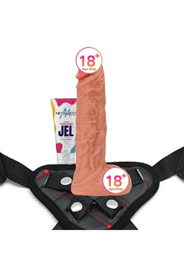 MeyraBest Dildo Series Dilan 22.5 Cm Belden Bağlamalı Realistik Penis