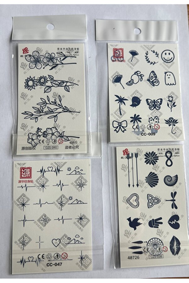 Ai̇rbrush Tattoo Parmak El 4 Adet Mi̇ni̇mal 11X8 Cm 3 Hafta Kalıcı Yarı Kalıcı Geçi̇ci̇ Dövme