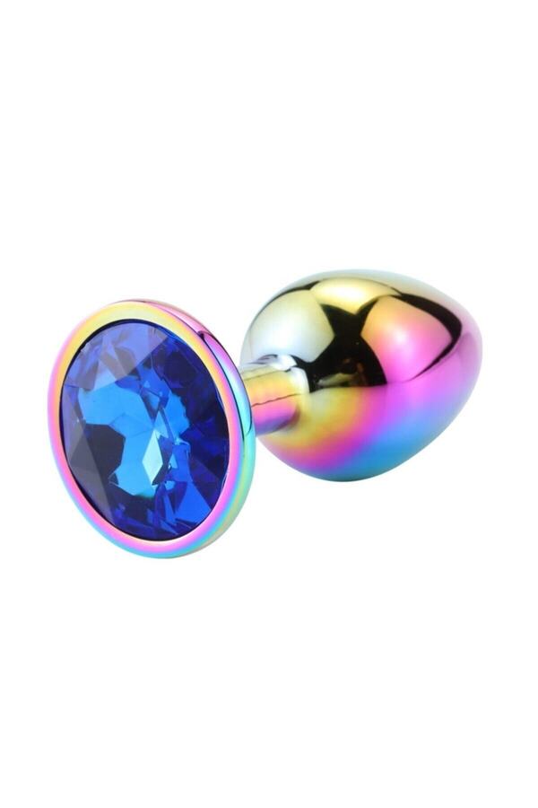 Meyrabest Large Rai̇nbow Hot Cooli̇ng Blue Jewellery Anal Metal Plug