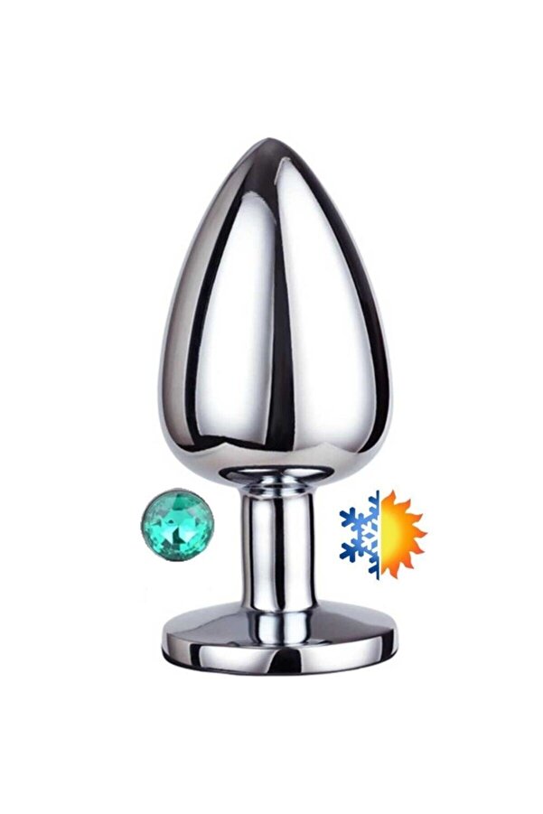 Meyrabest Medi̇um Green Anal Play Jewellery Anal Metal Plug