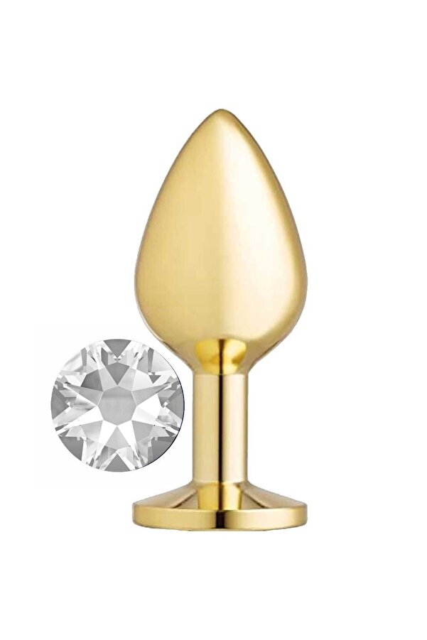 Meyrabest Medi̇um Gold Anal Play Whi̇te Jewellery Anal Metal Plug