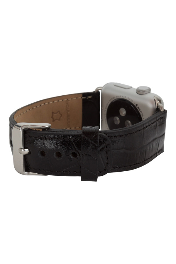 Apple Watch Uyumlu Deri̇ Kordon 42-44-45Mm Kroko Si̇yah