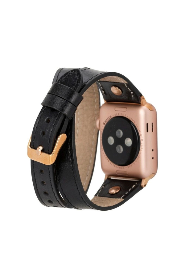 Apple Watch Uyumlu Deri̇ Kordon 42-44-45Mm Dt Rg Rst1
