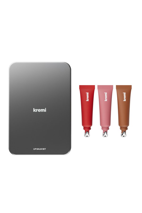 Kremi Lip Balm Set Metal Kutu Hediyeli I Kırmızı I Kahve I Nude I Nemlendirici I Dudak Parlatıcı