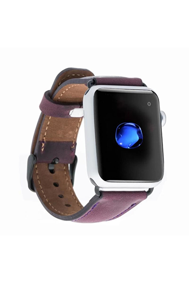 Apple Watch Uyumlu Deri̇ Kordon 38-40-41Mm G7 Mor