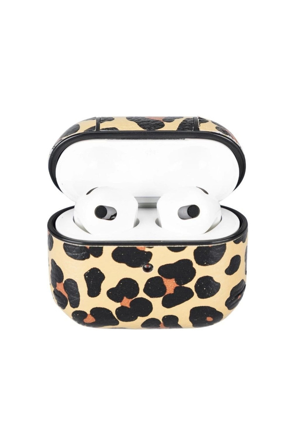 Apple Ai̇rpods 3.Nesi̇l Uyumlu Deri̇ Kılıf Juni̇ Leo-Ne Leopar