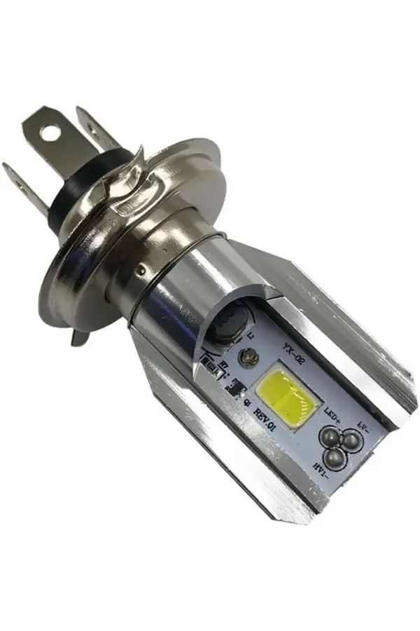 Alkan Mb H4 Ba20D Dc 12V 6500K Cob Led Motosi̇klet Beyaz Işık Far Ampul