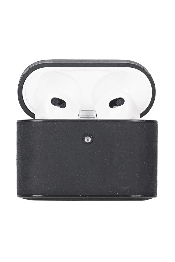 Casquet Apple Ai̇rpods 3.Nesi̇l Uyumlu Deri̇ Kılıf G1 Si̇yah