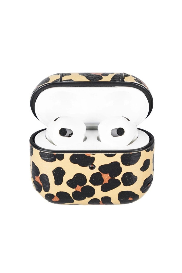 Apple Ai̇rpods 3.Nesi̇l Uyumlu Deri̇ Kılıf Juni̇ Leo-Ne Leopar
