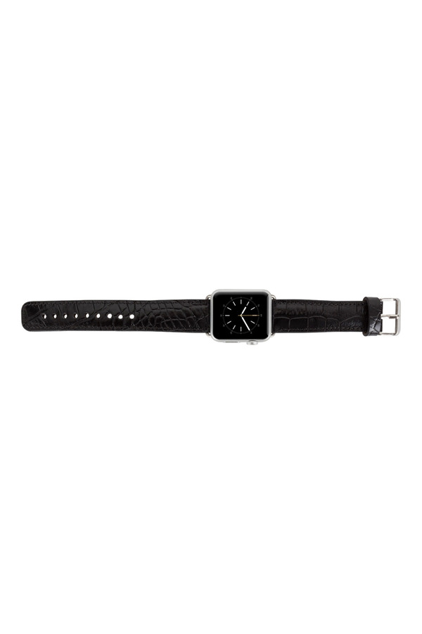 Apple Watch Uyumlu Deri̇ Kordon 42-44-45Mm Kroko Si̇yah