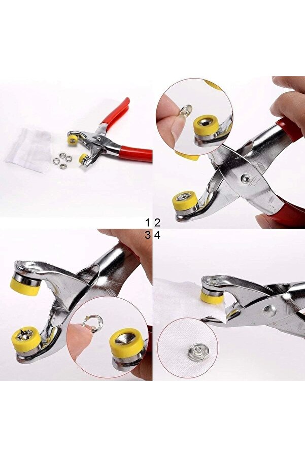 Metal Çıtçıtlı Düğme Pensesi̇ Ve Düğmesi̇ (25 Set)