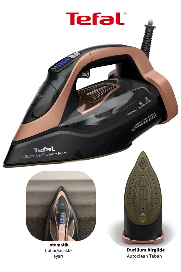 Tefal 3200W Akıllı Ultimate Power 300gr ŞOK Buharlı Ütü-Otomatik Kapanma Durilium Airglide Autoclean