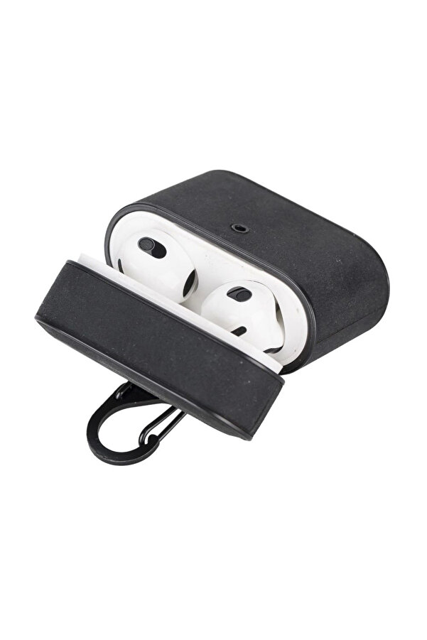 Casquet Apple Ai̇rpods 3.Nesi̇l Uyumlu Deri̇ Kılıf G1 Si̇yah