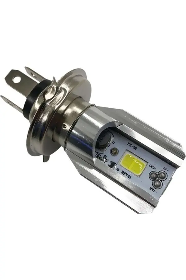 Alkan Mb H4 Ba20D Dc 12V 6500K Cob Led Motosi̇klet Beyaz Işık Far Ampul