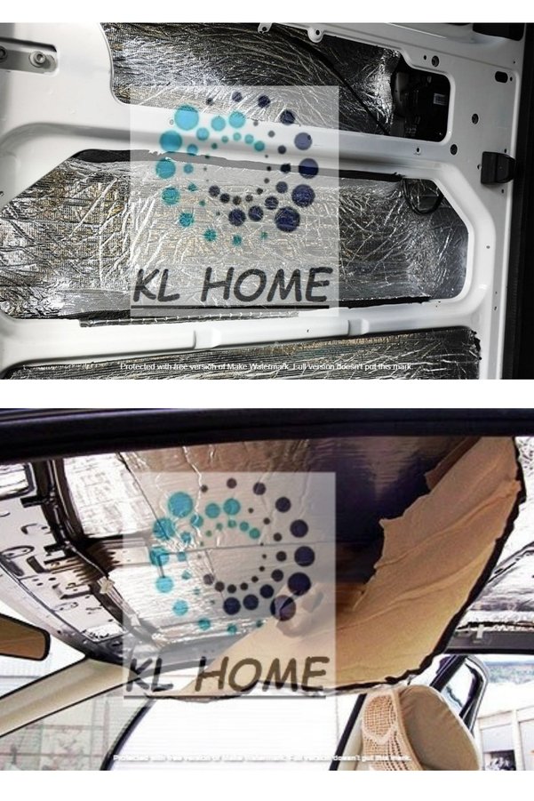 KL HOME 6mm Kalınlık- 120cmx100cm Folyolu Yapışkan Kaput Kauçuk Yalıtım Karavan Oto Ses Isı Yalıtım