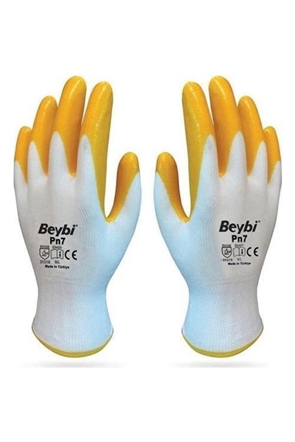 Beybi Pn7 Polyester Örme Yarı Nitril Iş Eldiveni 48 Çift.