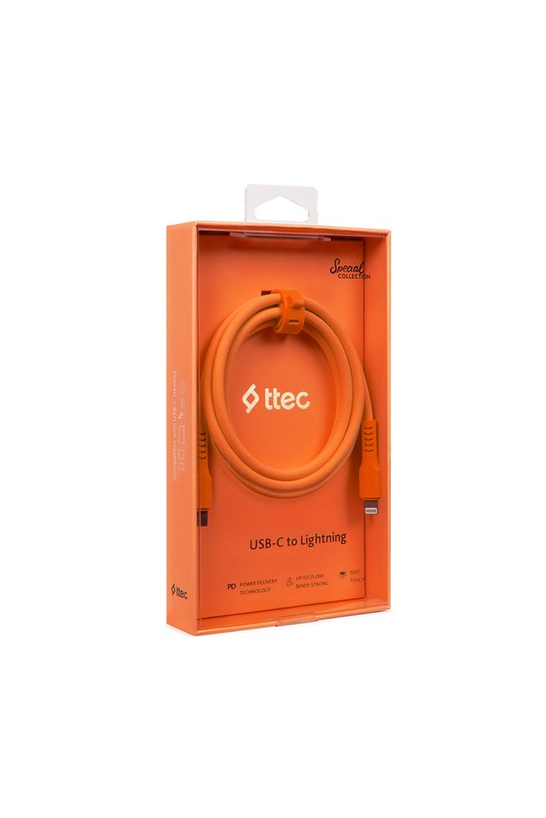 Ttec Usb-C - Lightning Hızlı Şarj Kablosu 120Cm Neon Turuncu