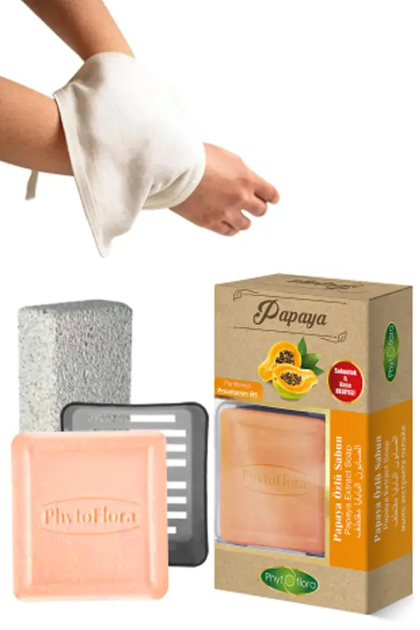 Papaya Sabunu Ve Banyo Kesesi̇, Katı Sabunluk