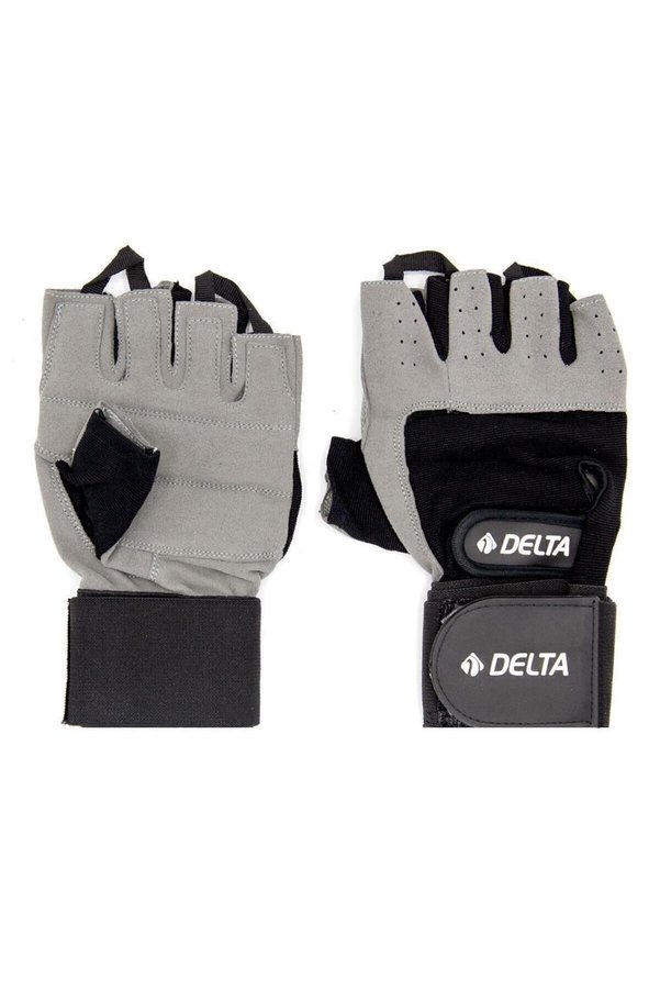 Delta Uzun Bilek Bandajlı Gri Ağırlık Body Fitness Eldiveni - Wrist Wraps