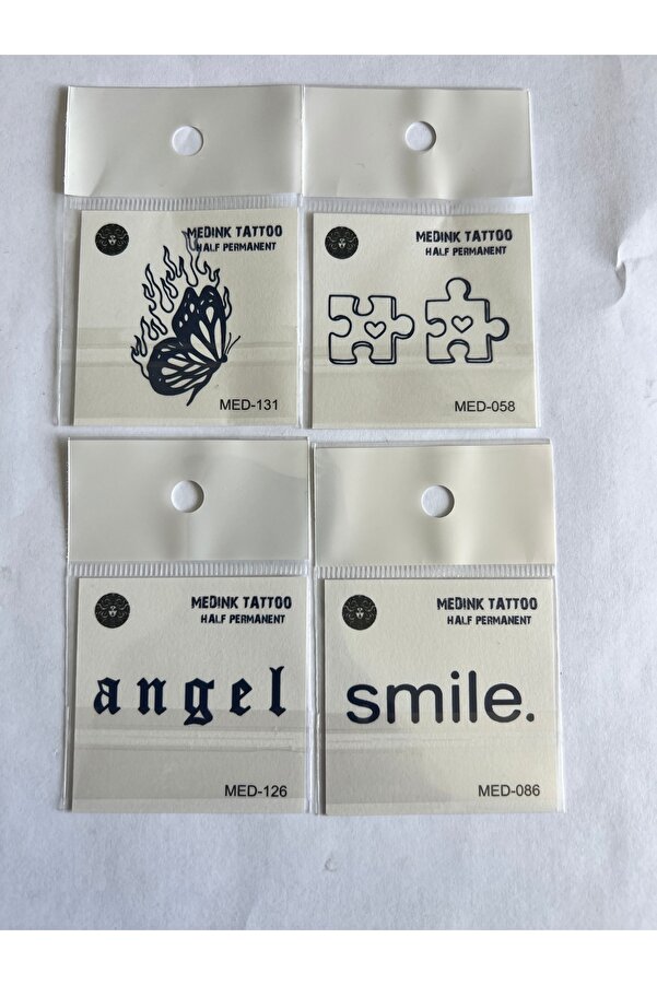 Ai̇rbrush Tattoo Kelebek 4 Adet Bi̇rden Mi̇ni̇mal 3 Hafta Kalıcı Geçi̇ci̇ Dövme Seti̇
