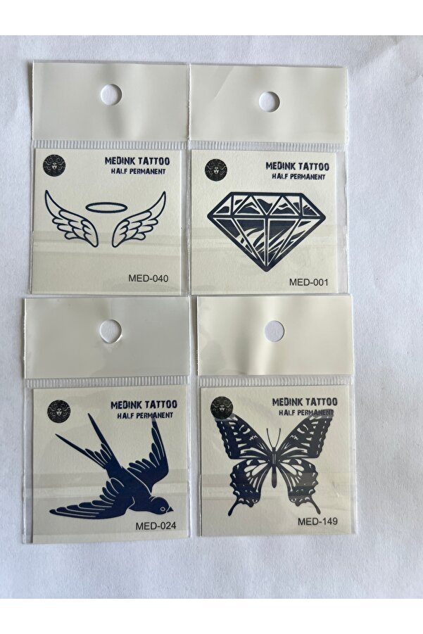 Ai̇rbrush Tattoo Elmas 4 Adet Bi̇rden Mi̇ni̇mal 3 Hafta Kalıcı Geçi̇ci̇ Dövme Seti̇