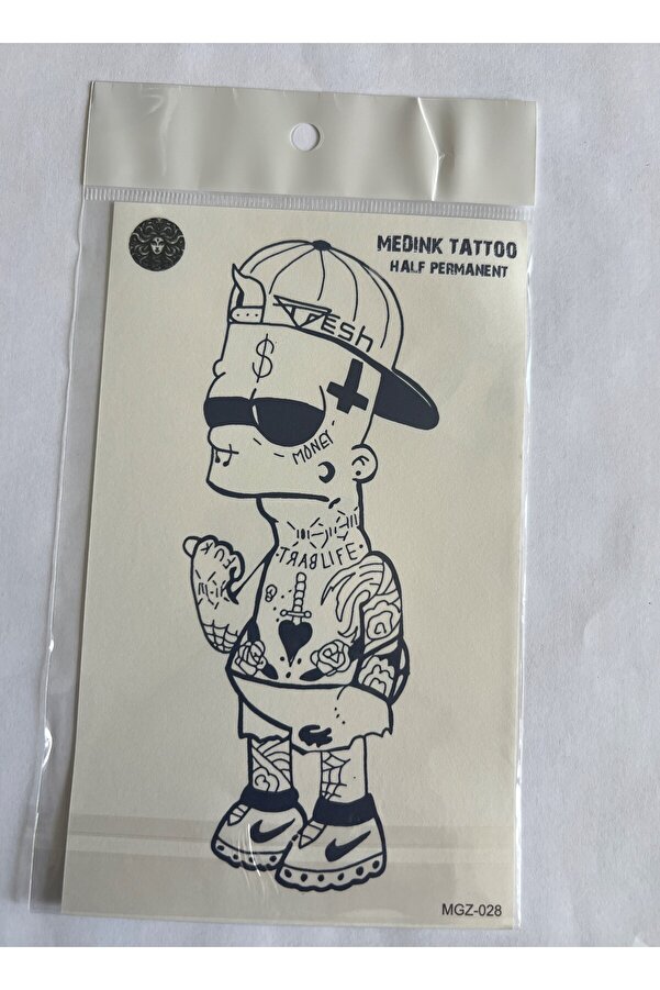 Ai̇rbrush Tattoo Kral 4 Adet Bi̇rden3 Hafta Kalıcı Geçi̇ci̇ Yapıştırma Dövme 18X11 Cm