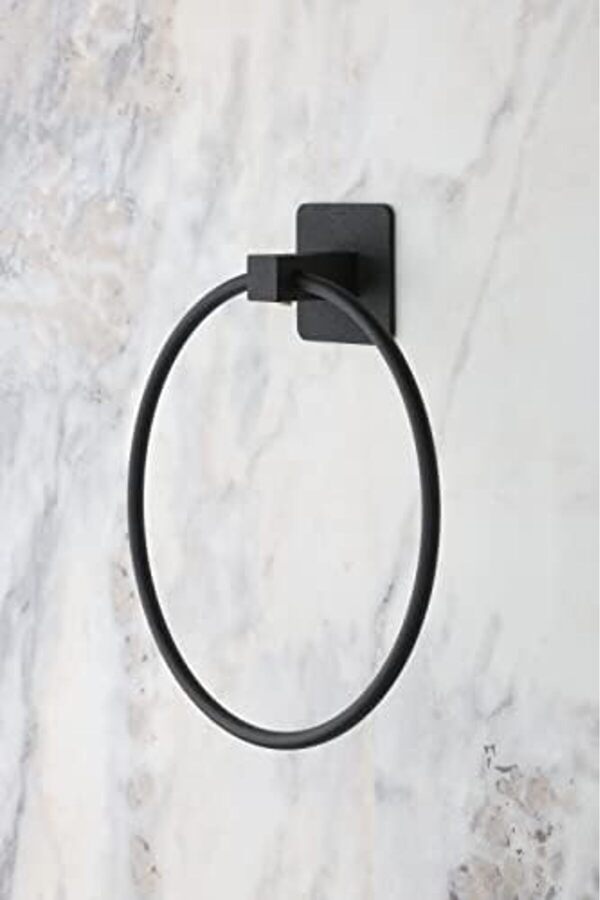 Prstorex Banyo Yapışkanlı Si̇yah Kare Yuvarlak Havluluk Havlu Askısı Li̇feperi̇ 1063348