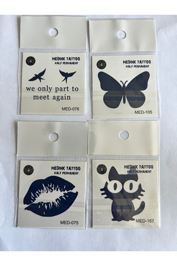 Ai̇rbrush Tattoo Öpücük 4 Adet Bi̇rden Mi̇ni̇mal 3 Hafta Kalıcı Geçi̇ci̇ Dövme Seti̇