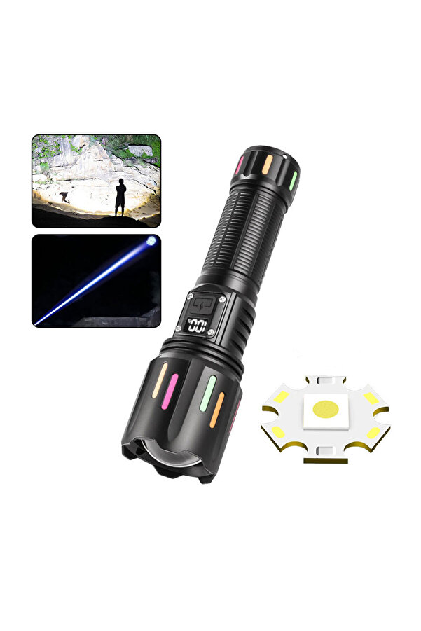 30W Zoomlu Led Powerbank Özelli̇kli̇ Şarjlı Profesyonel El Feneri̇ Ps-9954