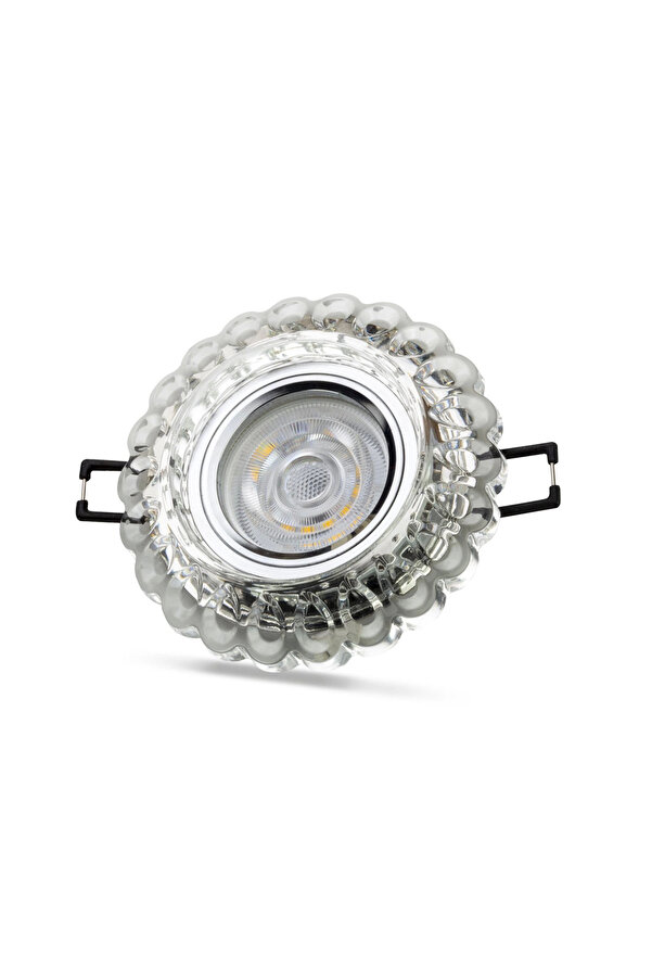 Noas Yl65 1667 Geras Led Çerçeveli̇ 4000K Kri̇stal Cam Spot Kasa - Pri̇z Ve Anahtar İçi̇n Uyumlu Çerçeve