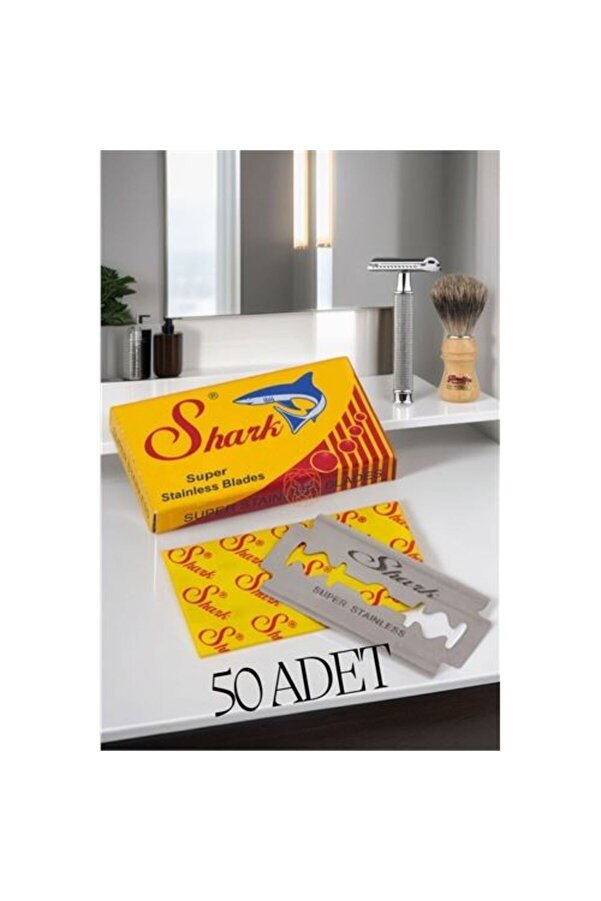 Shark 50 Adet Paslanmaz Çeli̇k Tıraş Ji̇i̇