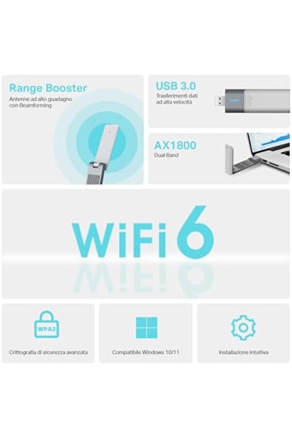 Vegashop Archer Tx20Uh, Ax1800 Yüksek Kazançlı Kablosuz Usb Adaptör, 1,2 Metre Usb 3.0 Kablosu,