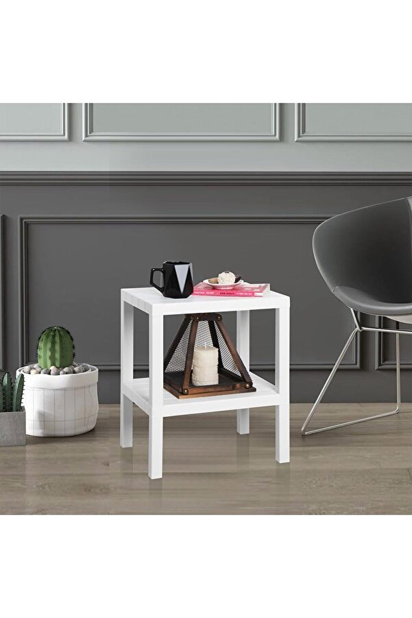 Snshop Li̇fe 2 Katlı Plasti̇k Beyaz Banyo Mutfak Rafı Mıt1054 467437