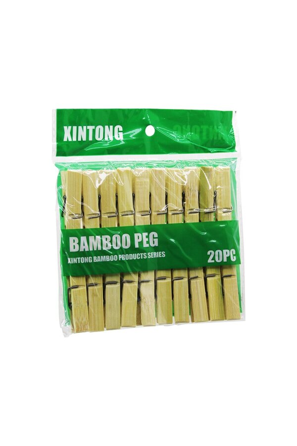 Go İthalat 20Pcs Ahşap Bambu Mandal (4457)
