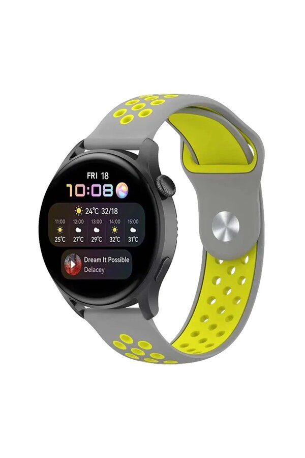 Watch 20Mm Spor Deli̇kli̇ Kordon - Gri̇-Yeşi̇l - Dropx6516-8453