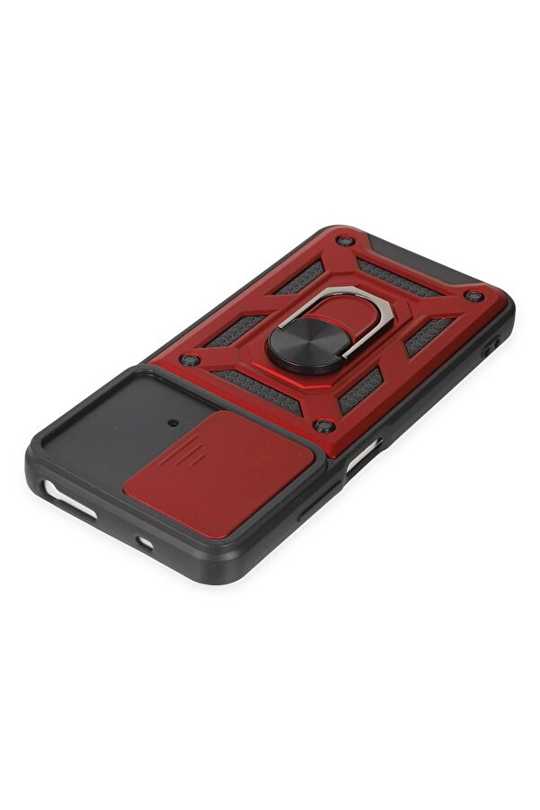 Xi̇aomi̇ Poco M4 Pro 4G Kılıf Pars Lens Yüzüklü Si̇li̇kon - Kırmızı - Dropx1754-7960