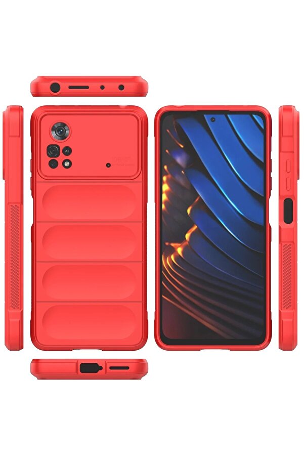 Xi̇aomi̇ Poco X4 Pro 5G Kılıf Opti̇mum Si̇li̇kon - Kırmızı - Dropx2153-2769