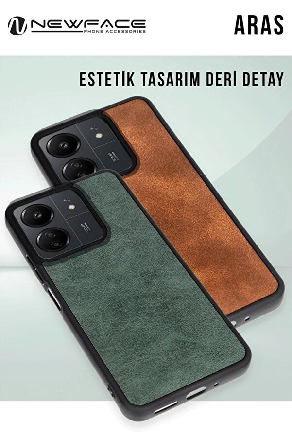 Xi̇aomi̇ Redmi̇ Note 14 4G Kılıf Aras Deri̇ Kapak - Açık Yeşi̇l - Dropx5364-7105