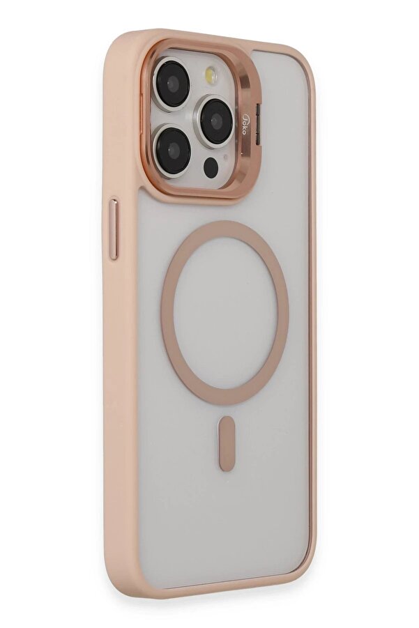 İphone 15 Pro Max Kılıf Roblox Lens Magsafe Standlı Kapak - Pudra - Dropx7610-8233