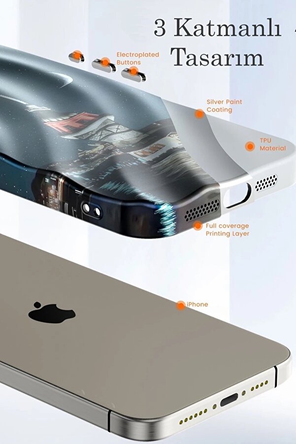 İphone 14 Pro Max Kılıf Crew Desenli̇ Kapak - Çi̇çek - Dropx2742-9929