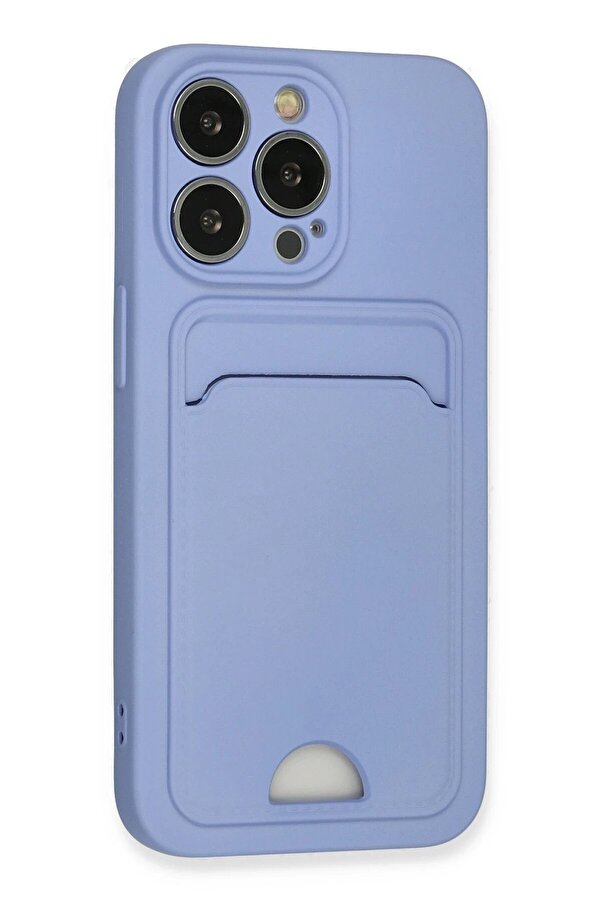 İphone 13 Pro Kılıf Kelvi̇n Kartvi̇zi̇tli̇ Si̇li̇kon - Li̇la - Dropx4059-1099
