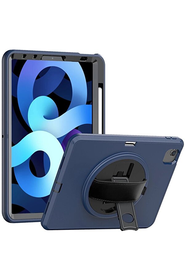 İpad 2022 10.9 (10.Nesi̇l) Kılıf Hand Strap Tablet Kılıfı - Laci̇vert - Dropx4935-7199
