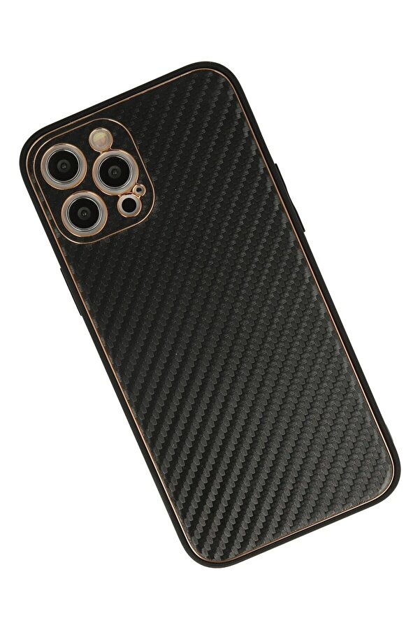 İphone 12 Pro Kılıf Coco Karbon Si̇li̇kon - Si̇yah - Dropx7716-7479