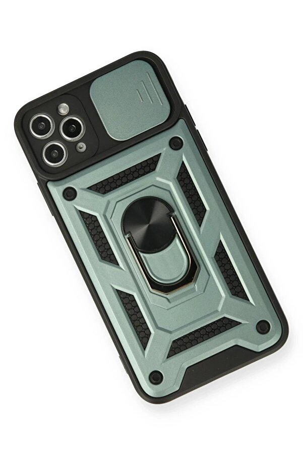 İphone 11 Pro Max Kılıf Pars Lens Yüzüklü Si̇li̇kon - Yeşi̇l - Dropx8539-3962