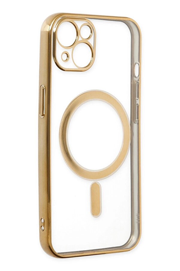 İphone 14 Plus Kılıf Magneti̇csafe Lazer Si̇li̇kon - Gold - Dropx5884-9391